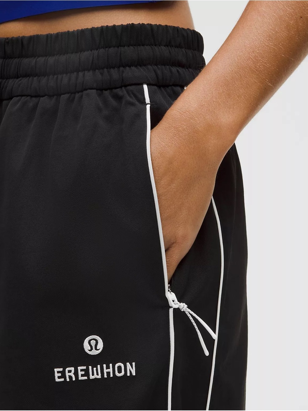 lululemon athletica Black Track Joggers with White Trim - Picture 2 of 6